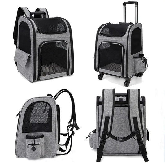 Foldable Pet Carrier Trolley Case Expandable Large Capacity Pet Backpack Portable Travel Bag for Dogs Cats shimendi Sécurité et Confort pour Chien chat| Shimendi