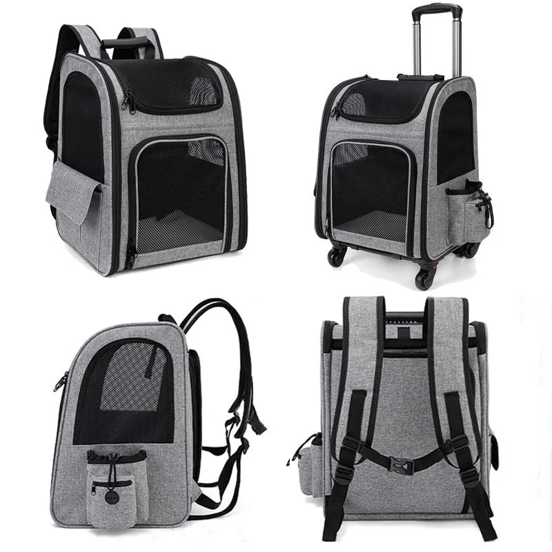 Foldable Pet Carrier Trolley Case Expandable Large Capacity Pet Backpack Portable Travel Bag for Dogs Cats shimendi Sécurité et Confort pour Chien chat| Shimendi