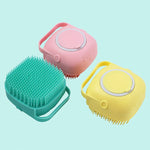 Silicone Dog Bath Massage Gloves Brush Pet Cat Bathroom Cleaning Tool Comb Brush for Dog Can Pour Shampoo Dog Grooming Supplies - shimendi