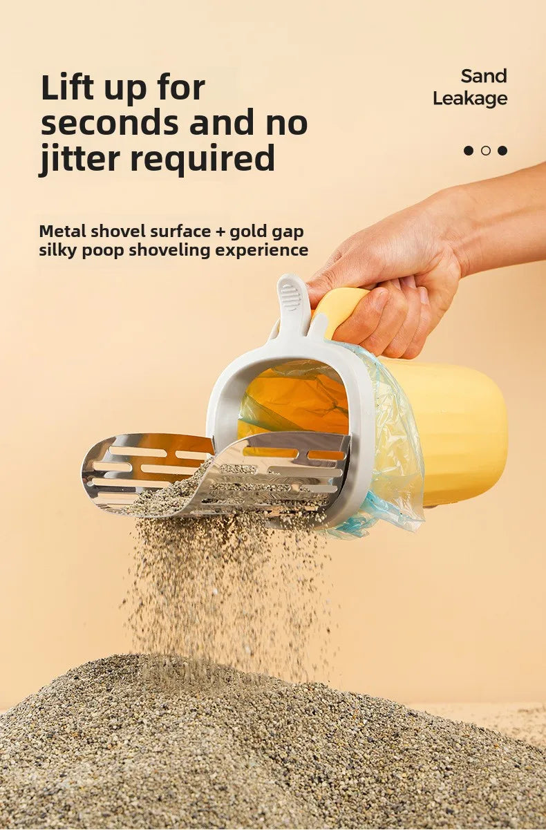New Cat Litter Shovel Scoop with Refill Bag for Pet Filter Clean Toilet Garbage Picker Cat Supplies Cat Litter Box Self Cleaning