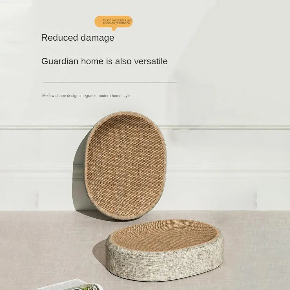 2in1 Cat Scratching Board Protect Furniture Grinding Claw Toys Oval Sisal weaving Wear-resistant Cat Nest Cat Accessories