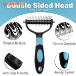 Professional Pet Deshedding Brush 2 Sided Dematting Dog Comb Cat Brush Rake Puppy Grooming Tools Undercoat Shedding Flying Hair - shimendi Professional Pet Deshedding Brush 2 Sided Dematting Dog Comb Cat Brush Rake Puppy Grooming Tools Undercoat Shedding Flying Hair shimendi   shimendi 
