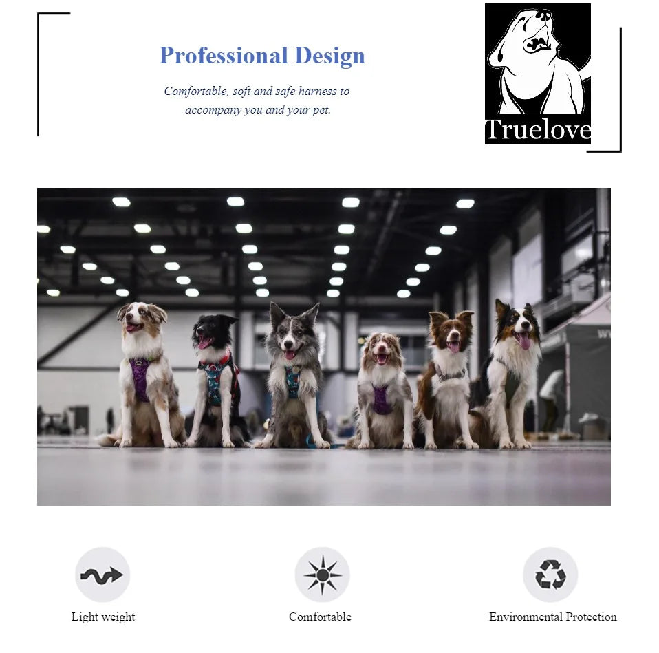 Truelove Pet Harness Small Medium Large Split Dog Fashion Outdoor Dropshipping