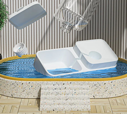 Automatic Cat Feeder & Water Dispenser with Gravity Food Storage Container for Cats and Dogs