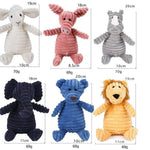 Plush Dog Toy Animals Shape Bite Resistant Squeaky Toys Corduroy Dog Toys for Small Large Dogs Puppy Pets Training Accessories - shimendi
