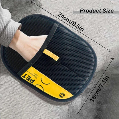 2 in 1 Pet Hair Removal Mitts for Cats Dogs Electrostatic Grooming Glove Reusable Washable with Lint Roller Brush Safe Non Toxic