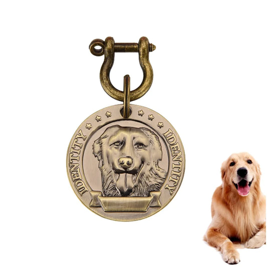 VIP Customizable Engraved Pets ID Tag for Dog Cat Bronze Nameplate Tags Personalized  Address Number Dogs Collar ID Pendant - shimendi