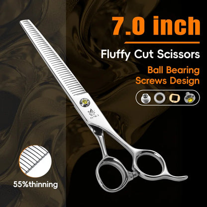 Fenice High-grade JP440C Alloy Steel 7.0/7.5 inch Pet Grooming Scissors Dog Hair Cutting Shears Tool for Pet Groomer Beautician