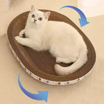 Corrugated Cat Scratcher Cat Scrapers Round Oval Grinding Claw Toys for Cats Wear-Resistant Cat Bed Nest Cat Accessories - shimendi