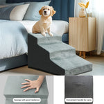 Pet 3/4 Step Stair Dog Cat Ramp Ladder High-Density Foam Sponge Dogs Sofa Removable and Washable Training Pet Ramp Stairs - shimendi