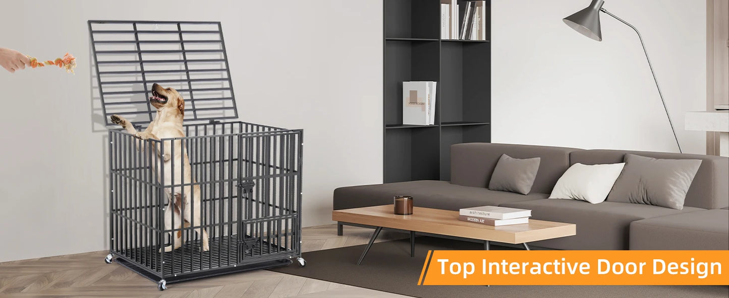 XXL Large Heavy Duty Dog Crate Strong Pet Cage Tear