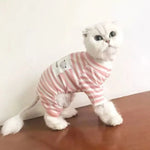Cotton Dog Pajamas Stripe Classic Pet Jumpsuit Winter Dog Clothes For Small Dog Puppy Cat Costume Chihuahua Yorkie Poodle Outfit - shimendi