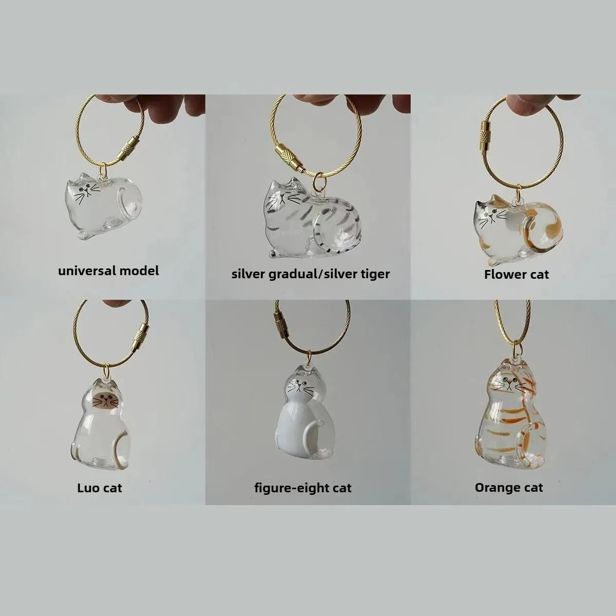 Ginger Cat Keychain Pendant Backpack Siamese Calico Hair