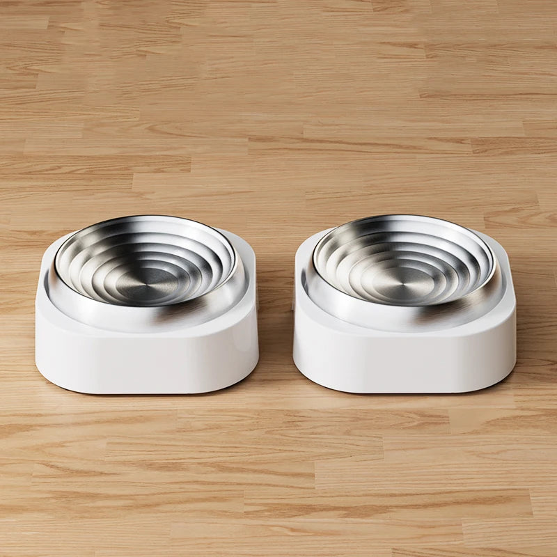 304 Stainless Steel Cat Dog Pet Bowl Non Slip Durable Anti Overthrow Shallow Mouth Design Not Black Chin Grain Basin