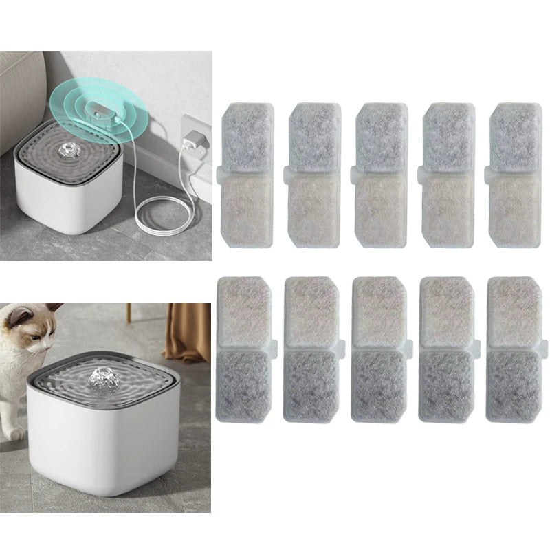 10pcs Cat Water Fountain Filter Replacement Filters Pet Cats Water Drinking Dispenser filter supplies - shimendi