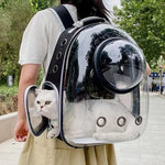Pet Cat Carrying Bag Space Pet Backpacks Breathable Portable Transparent Backpack Puppy Dog Transport Carrier Space Capsule Bags - shimendi