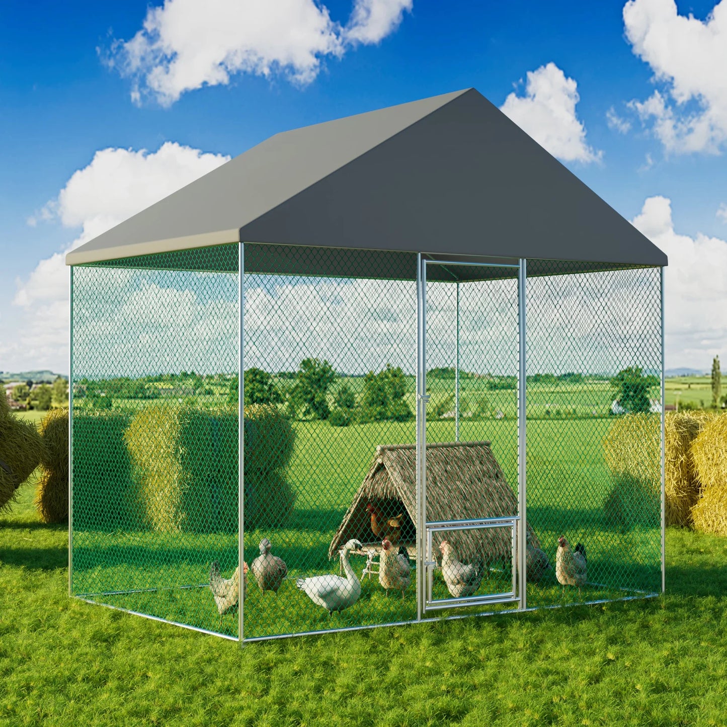 XXL XL Large Outdoor Chicken Run Coop Heavy Duty Walk-In