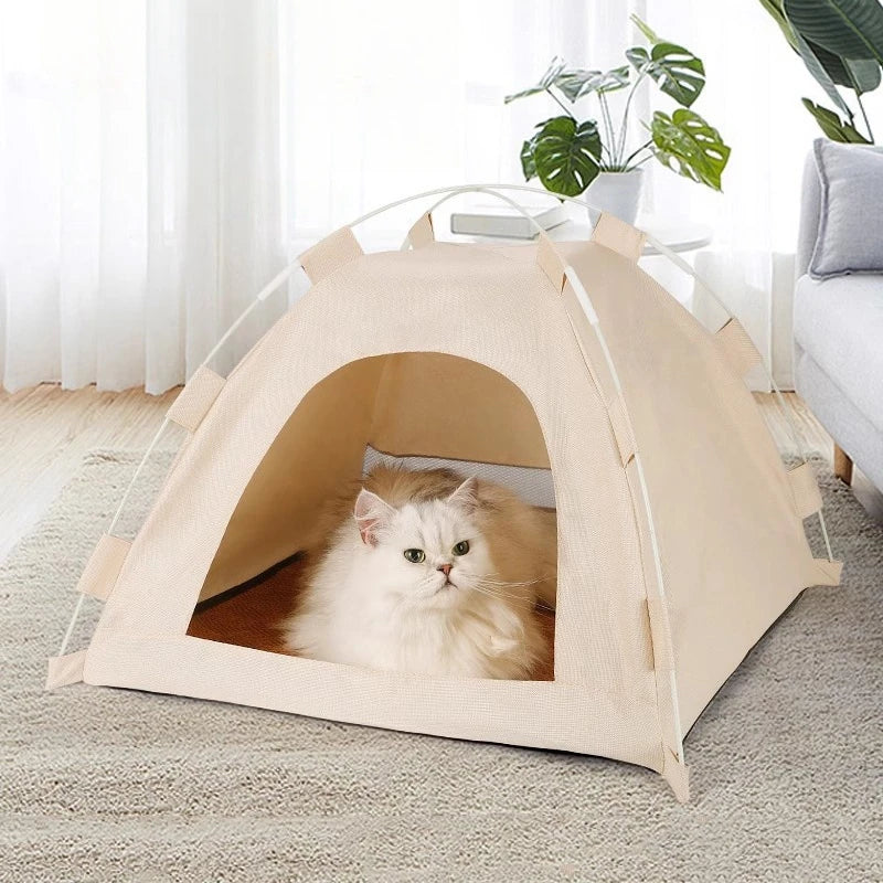 Cat Tent Bed Waterproof Portable House Outdoor Pet Warm Cushions Furniture Sofa Basket Winter Beds Kitten Sleeping Nest Tents