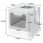 Easy Cleaning Cat Litter Box Large Cat Pan Drawer Anti-Splashing Cat Potty Toilet Tray with Scoop - shimendi