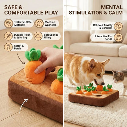 Snuffle Mat Dog Plush Toy For Carrot Field Nose Work Game Interesting Products Care Dogs Nose Training Pet Products Dog Stuff