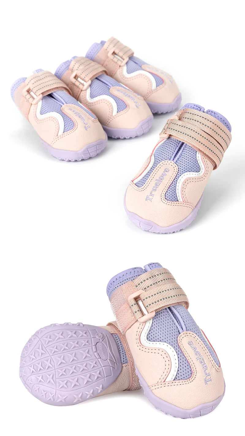 Truelove Breathable Dog Shoes with TPR Sole Flexible Protectable Soft Outsole Classic Outdoor Dog Boots All Breed 4Pcs TLS3962