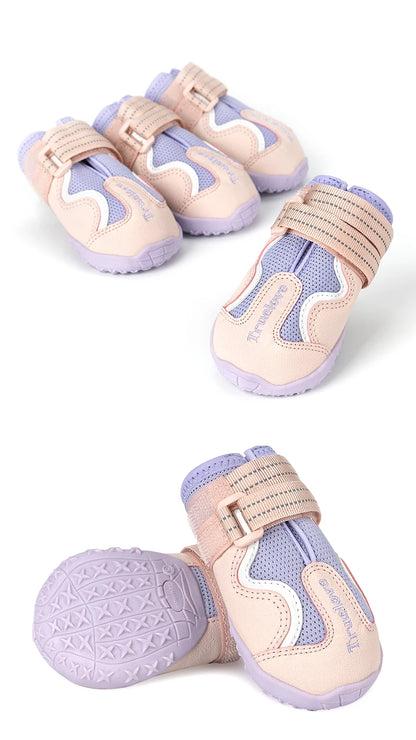 Truelove Breathable Dog Shoes with TPR Sole Flexible Protectable Soft Outsole Classic Outdoor Dog Boots All Breed 4Pcs TLS3962