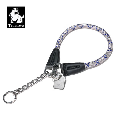 Truelove Pet P-Chain Nylon Dog Collar Stainless Steel Chain Pull-resistant Reflective Decorative Explosion-proof Walking TLC5373