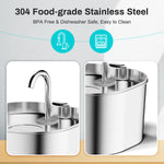 ZYFeeder 2.2L Automatic Cat Water Fountain Square Stainless Steel Pet Water Feeder Dog Water Fountain with window（No 5V 1A Plug） - shimendi