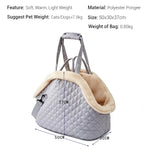 Pet Carrier for Cat or Small Dogs Fashion Quilted Dog Bags Big Capacity Light Weight Soft Warm Dog Carrier with Removable Lining shimendi Sécurité et Confort pour Chien chat| Shimendi