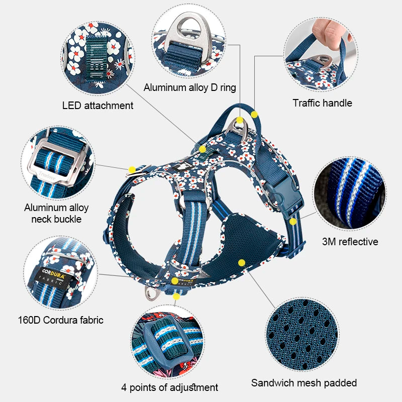 Truelove Pet Harnesses Durable Update Codura Fabric Nylon Aluminum Accessories Dog Harnesses Manufacturers TLH5656