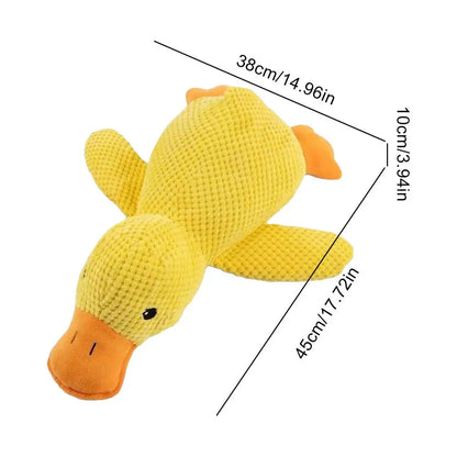 Calming Duck Toy for Dogs Squeaky Interactive Soft Comfort Teething Supplies Dog Toys Plush for Travel Beach Pool Park Yard