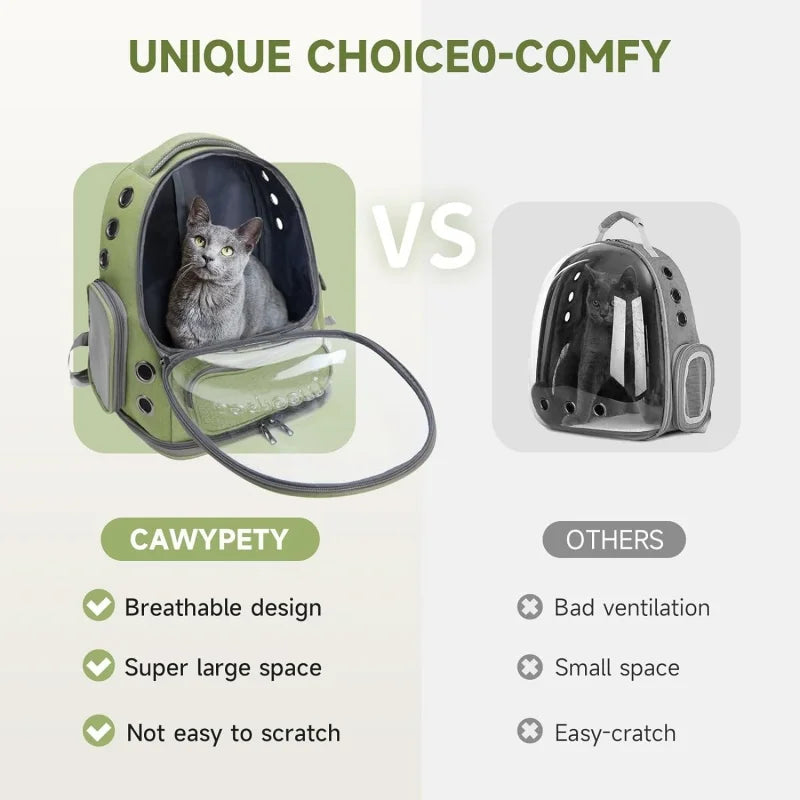 Pet Cat Carrier Bag Outdoor Travel Backpack for Cats Small Dogs Breathable Cat Carrying Bag Pet Supplies Transparent