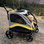 Premium Dog Stroller Pram 4 Wheel Foldable Cart Travel Walk Pet Jogger Wagon for Small Medium Large Dogs - shimendi