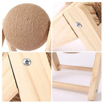 Cat Cratchers Ball Toys Sisal and Wood Stable Triangle Cats Indoor Stuff Sturdy Scratching Cool Scratch on Stand Spin - shimendi