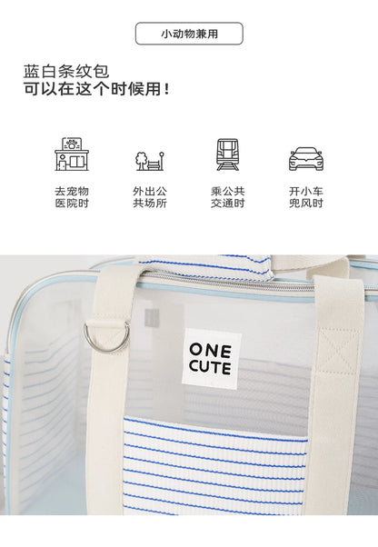 Fashion Transparent Window Pet Carrier Bag, Portable Shoulder Handbag for Small Dogs Cats, Puppy Outgoing Bag for Travel