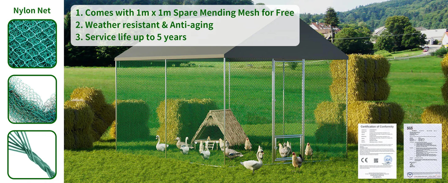 XXL XL Large Outdoor Chicken Run Coop Heavy Duty Walk-In