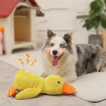 Calming Duck Toy for Dogs Squeaky Interactive Soft Comfort Teething Supplies Dog Toys Plush for Travel Beach Pool Park Yard - shimendi