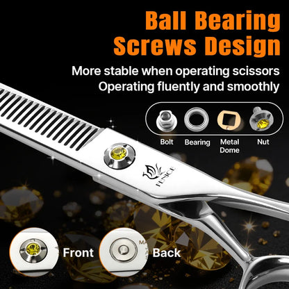 Fenice High-grade JP440C Alloy Steel 7.0/7.5 inch Pet Grooming Scissors Dog Hair Cutting Shears Tool for Pet Groomer Beautician