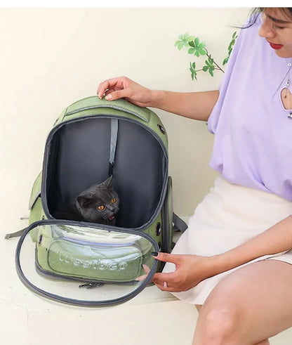 Pet Cat Carrier Bag Outdoor Travel Backpack for Cats Small Dogs Breathable Cat Carrying Bag Pet Supplies Transparent