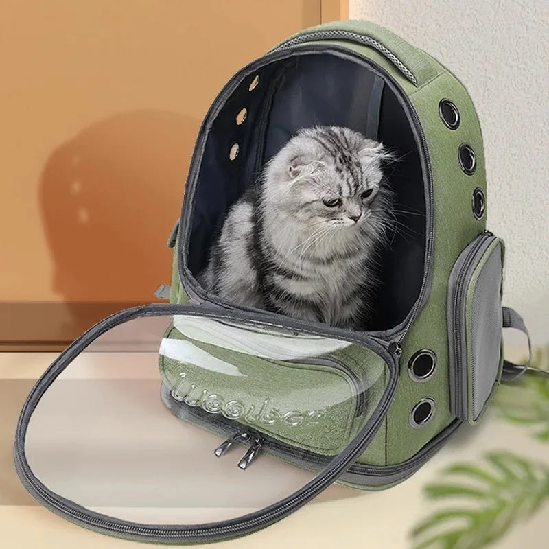 Pet Cat Carrier Bag Outdoor Travel Backpack for Cats Small Dogs Breathable Cat Carrying Bag Pet Supplies Transparent - shimendi