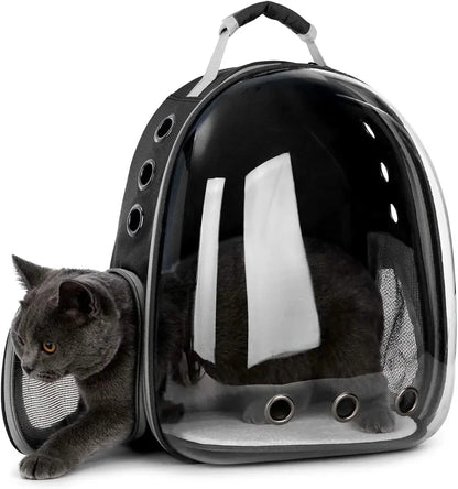 Cat Pet Carrier Backpack - Transparent Capsule Bubble Design, Breathable for Small Animals (Puppy/Kitty/Bird), Ideal for Travel