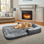 180cm Long Human-Size Giant Dog Bed Foldable Calming Pet Dog Bed Plush Cover Orthopedic - shimendi