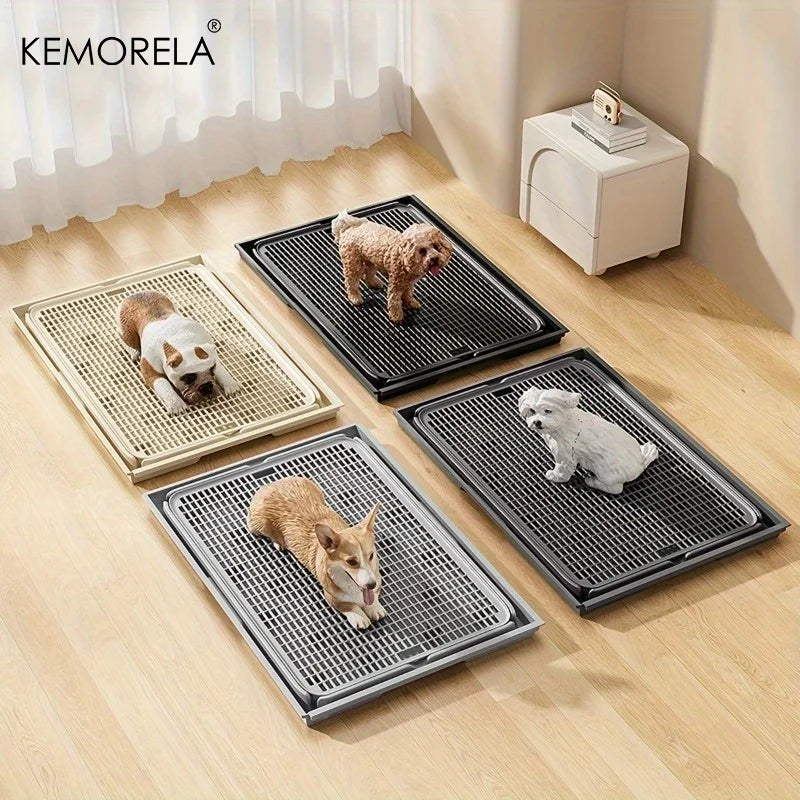 KEMORELA 2-in-1 Dog Potty Tray And Cat Litter Mat Non-Slip Waterproof Soft Paw-Friendly Grid Pattern for Easy Cleaning