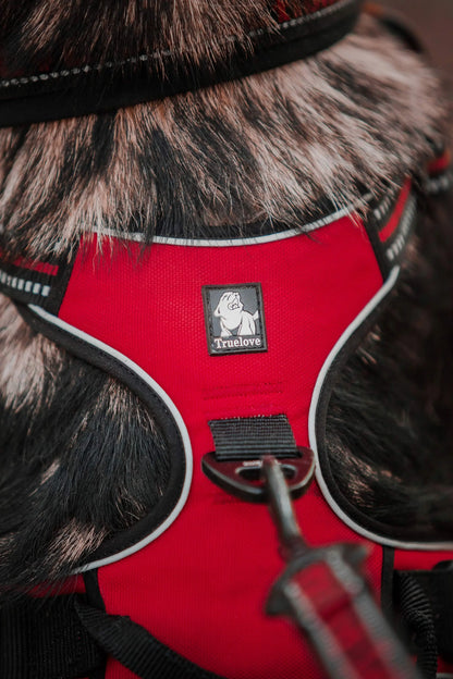 Truelove Pet Harness Reflective Nylon Large Pet Dog Harness All Weather Padded Adjustable Safety Vehicular Leads for Dog TLH5651