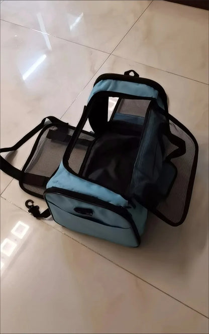 Pet Carrier Bag Foldable Small Dog Cat Carrying Out Bags Expansion Pet Travel Bag Mesh Breathable Expansion Crossbody Handbag