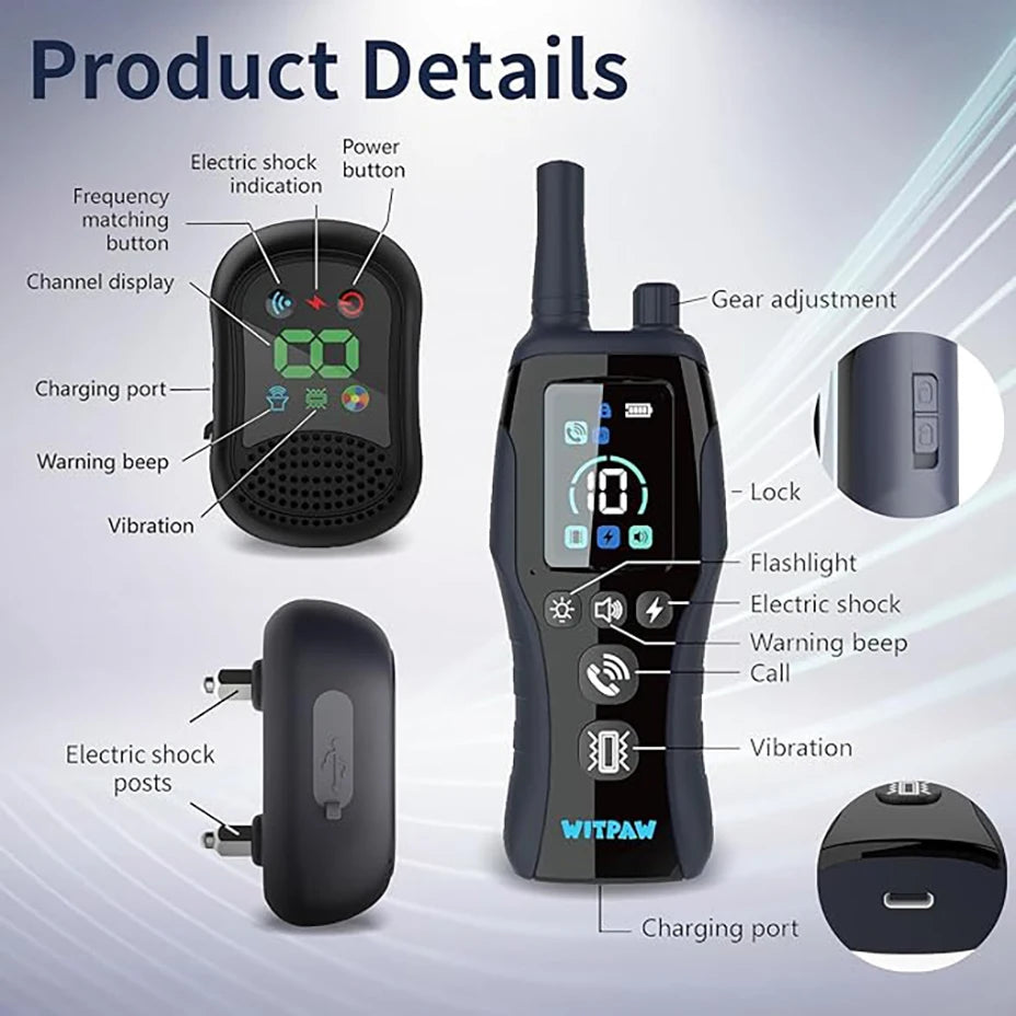 Dog Shock Collar4900Ft Dog Training Collar for 5-120lbs Small Medium Large Dog Rechargeable Waterproof Beep Vibration Safe Shock