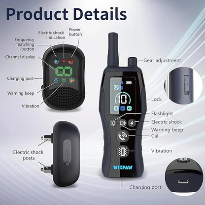 Dog Shock Collar4900Ft Dog Training Collar for 5-120lbs Small Medium Large Dog Rechargeable Waterproof Beep Vibration Safe Shock