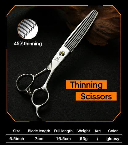 Fenice High-grade JP440C Alloy Steel 7.0/7.5 inch Pet Grooming Scissors Dog Hair Cutting Shears Tool for Pet Groomer Beautician