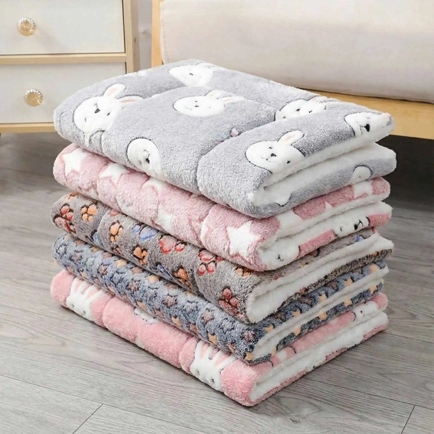12 Color Dog Bed Mat Portable Pet Sleeping Bed Plush Blanket Washable Cat Bed Sofa Home Travel Comfort Warm Soft Flannel Blanket