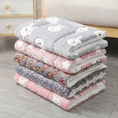 12 Color Dog Bed Mat Portable Pet Sleeping Bed Plush Blanket Washable Cat Bed Sofa Home Travel Comfort Warm Soft Flannel Blanket
